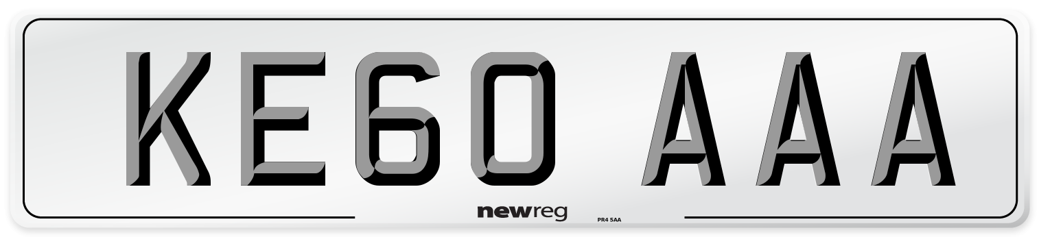 KE60 AAA Number Plate from New Reg
